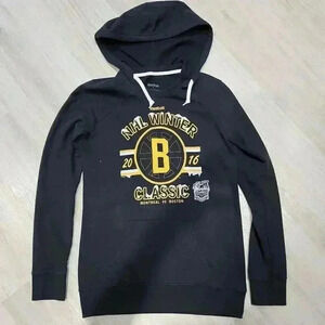 Reebok Women's Boston Bruins WC 2016 Hooded Pullover Sweatshirt Black Small